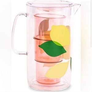 KATE SPADE New York Lemon Pitcher & pink cups